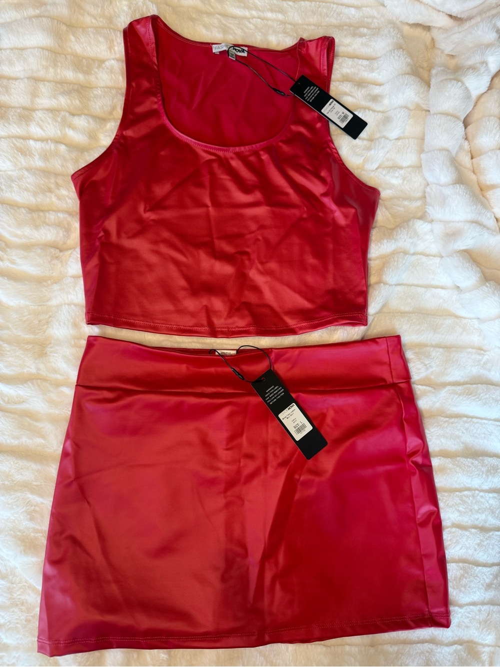 Red Satin Mini Skirt - Women's Stylish Skirt